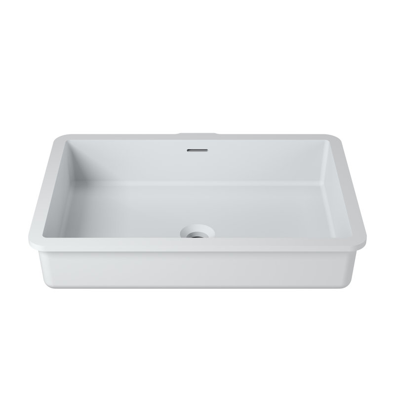 Badeloft 16.3'' Stone Rectangular Undermount Bathroom Sink with